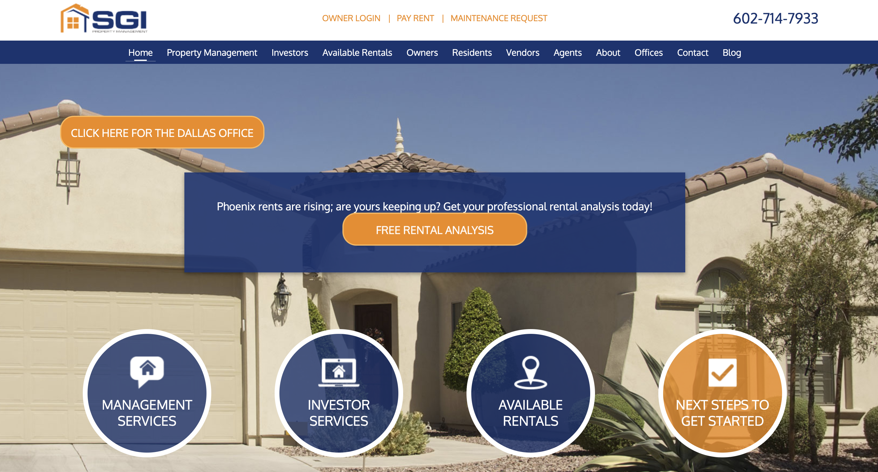 SGI Property Management website screenshot